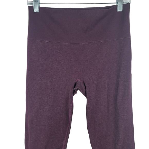 Spanx Seamless Track Stripe Leggings Jammy Plum Large - Picture 3 of 5